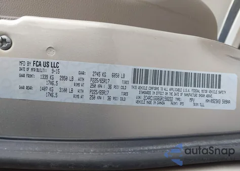 2016 Chrysler Town & Country Limited Platinum z USA, uszkodzony, nr VIN 2C4RC1GG6GR158222